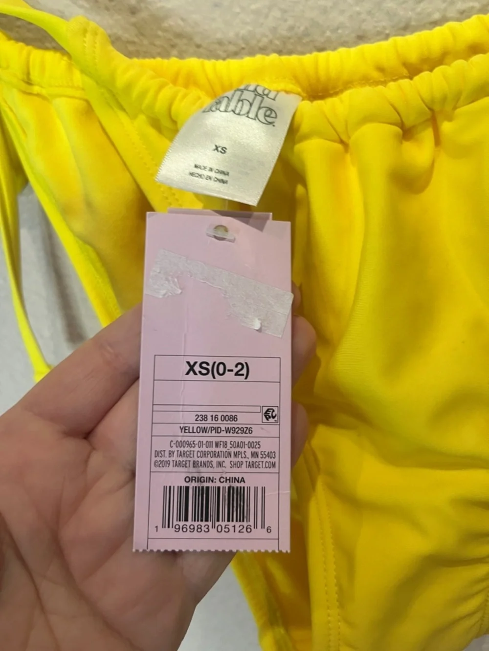 New Wild Fable Bikini Bottoms Yellow String Ties Size XS NWT